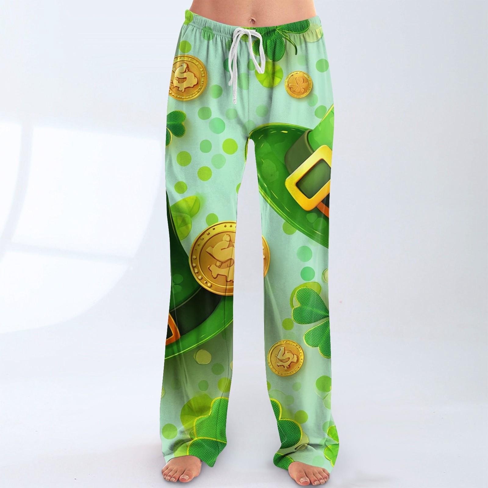 

Женская мода Свободный повседневный St. Повседневные брюки с принтом ко Дню Святого Патрика XL