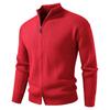 Men's Solid Color Casual Sports Knitted Cardigan Fashionable Double Head Zipper Sweater Cardigan Jacket