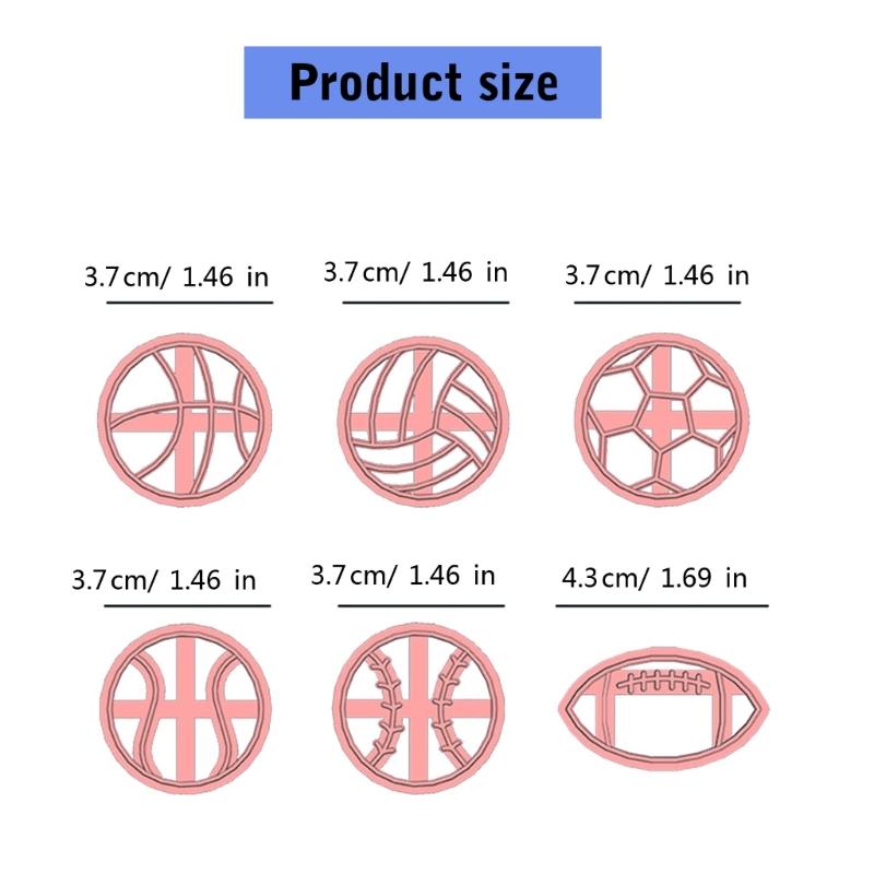 6x Football Earring Cutting Molds Clay Earrings Moulds Handmade Pendant Molds Jewelry Making Molds Clay Earrings Cutter