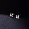 Anti-allergic Four-leaf Clover Earrings Floral Diamond-set Fashionable Flowers Full Diamond Earring Decoration