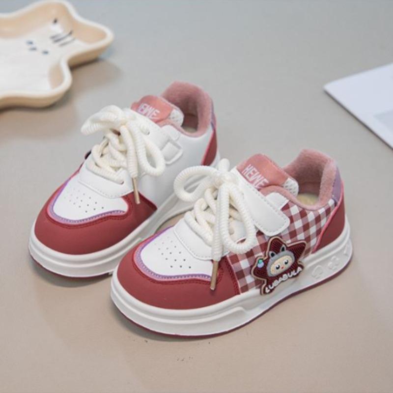 Autumn and Winter Girls' Fleece-lined Warm Sports Shoes Fashionable Double-cotton Shoes Children's Casual Sneakers