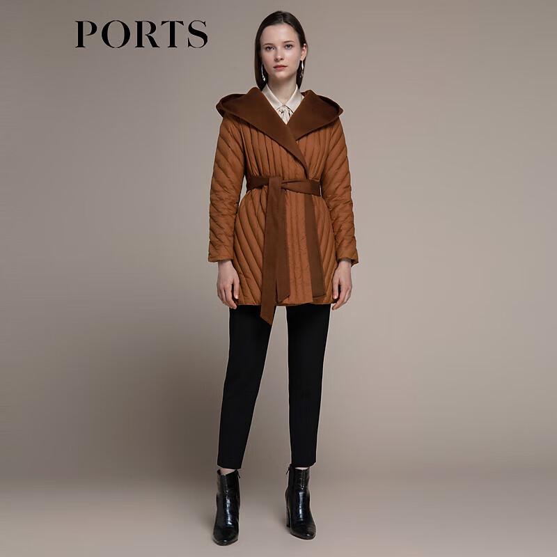 

PORTS Women s Caramel Plaid Duck Down Jacket S