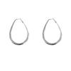 Silver Water Drop Hoop Earrings with Pure Silver Needle – Women's High-End Hong Kong Style