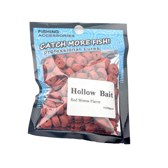 Hollow Red Bait Artificial Attractive Eco-friendly Insect Particle Fishing Lure Grass Carp Baits for Angling