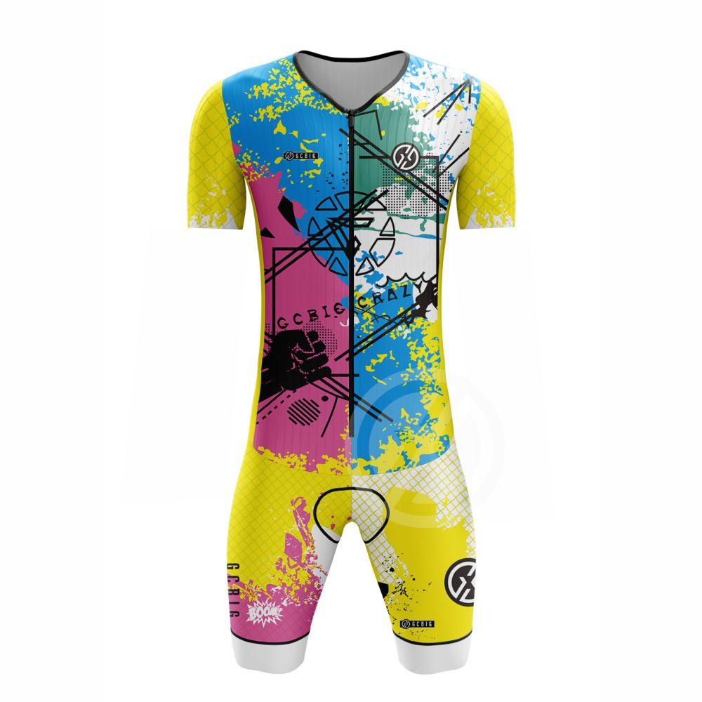 Tuta da Triathlon Uomo Body Tuta da Ciclismo Maglia Skinsuit Abbigliamento Anti-Schizzo Bici Set Lavorati a Maglia Veloci Tuta Culotte Mtb Uomo