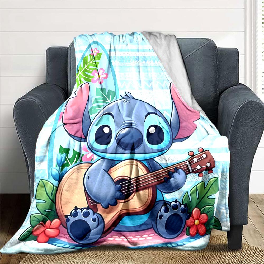 1pc S-Stitch17 Blanket, Gift, for Men and Women, Soft Blanket, Good for Sofa Bed Couch Travel, Lightweight Flannel Blanket