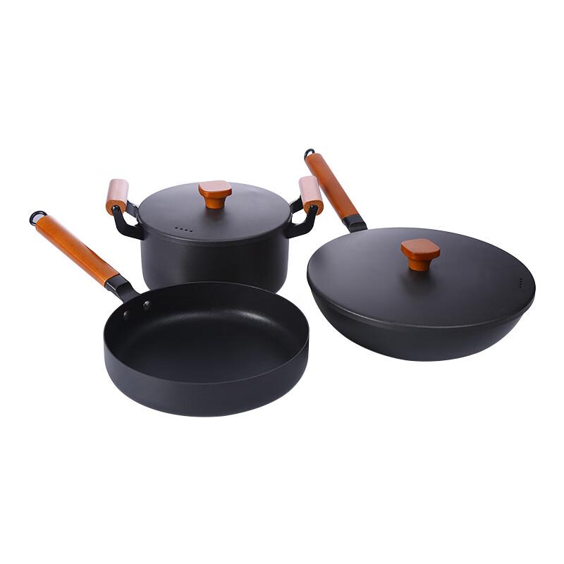 Retro Classic Thickened Cast Iron Cookware 3-Piece Set