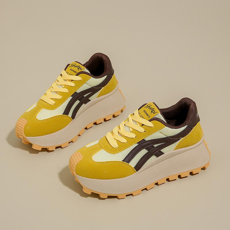 New Dad Shoes Women's Spring Student Sports Running Casual Platform Heightening Shoes -