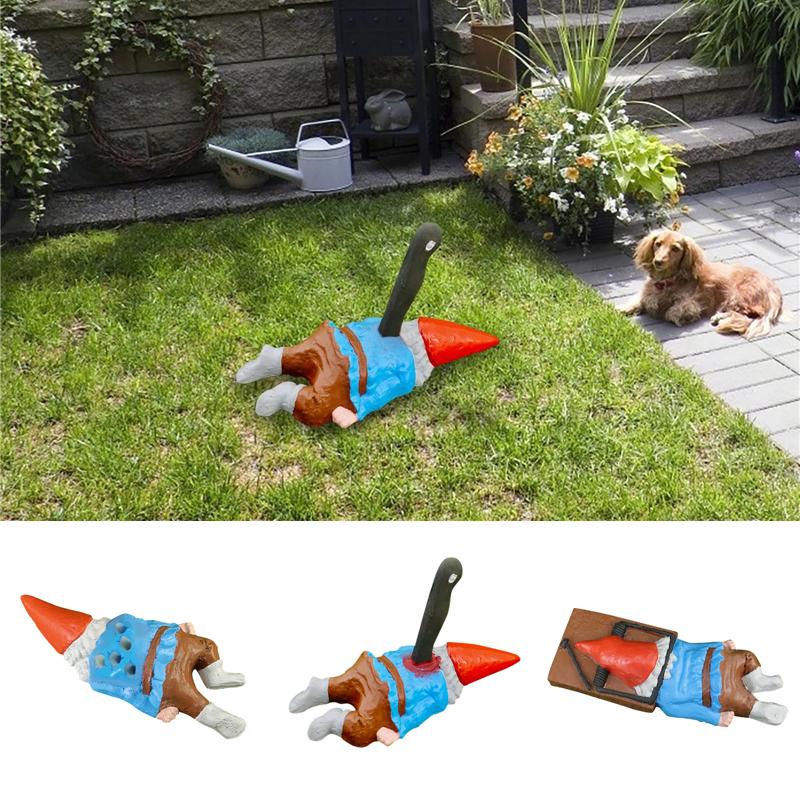 Zombie Garden Gnome Statues Dwarf Yard Creative Funny Sculptures Decor Home