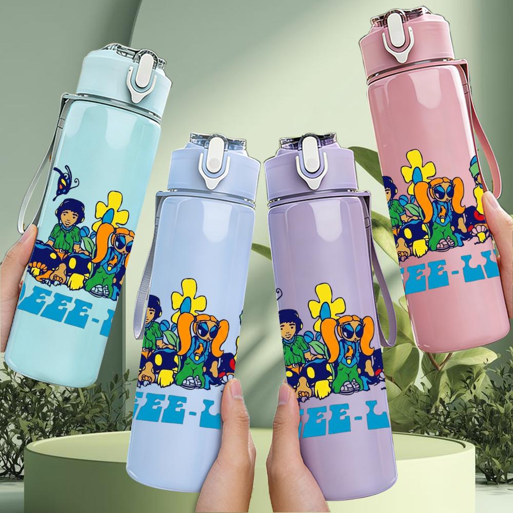 1PC Deep Purple Rock Band Group Cartoon Print 750ml Portable Sports Water Bottle Leakproof Gym Outdoor Travel Drink Cup