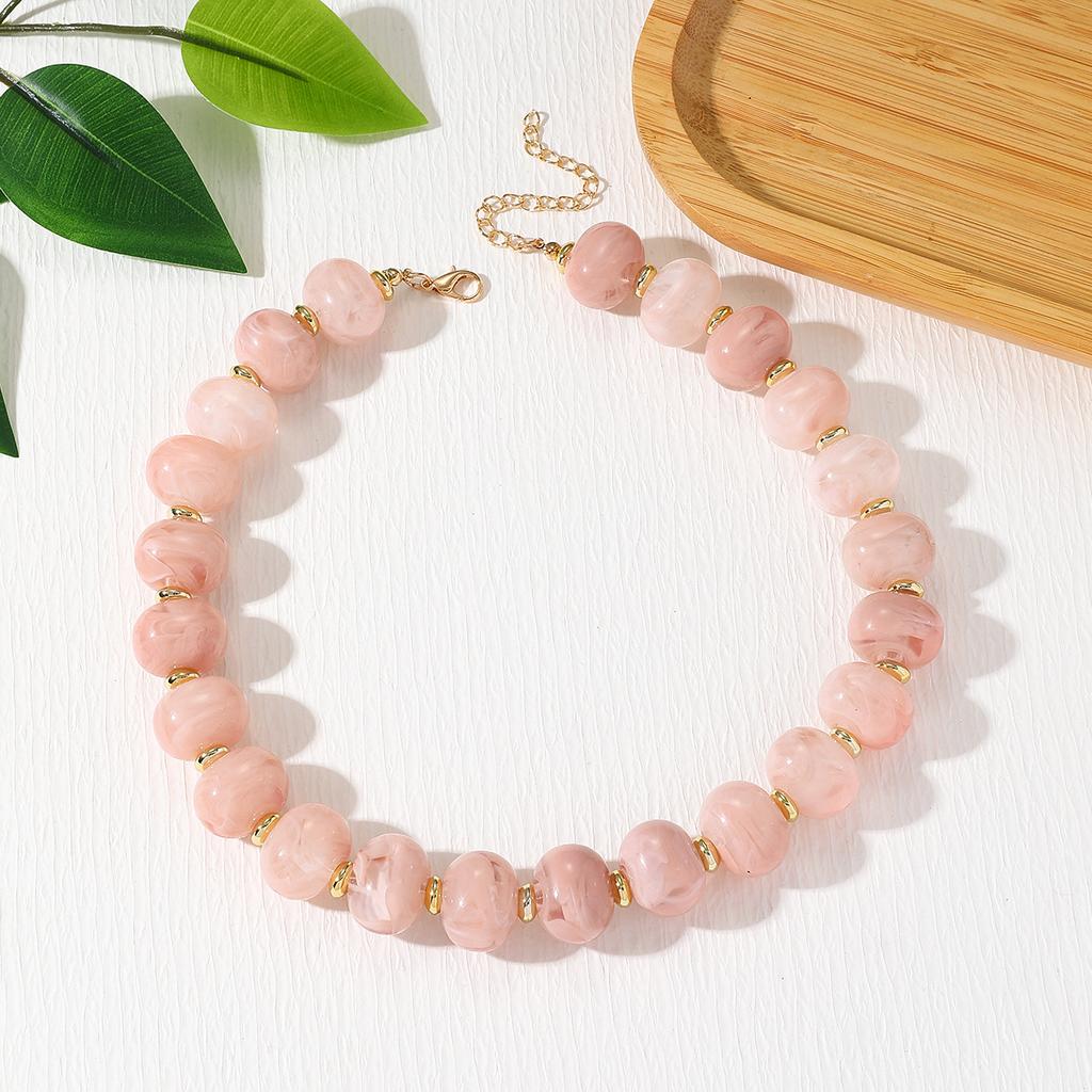 Maillard Oval Resin Beads Choker Necklace for Women Jewelry Accessories
