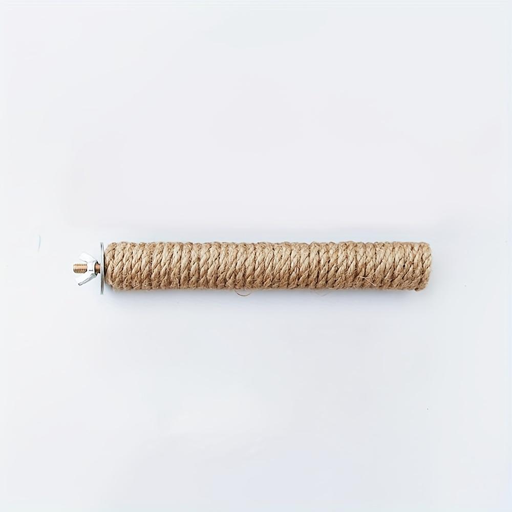 

Natural Wood Bird Perch Stand with Hemp Rope for Parrot Cage - Durable Claw Grinding Toy & Comfortable Resting Spot for Parrots and Small Birds 15CM
