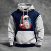 Men's Christmas Print Color Block Hooded Casual Sports Comfort Sweatshirt
