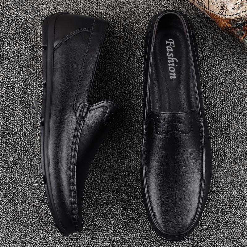 Fashion Handmade Men's Loafers Lightweight Breathable Casual Shoes Outdoor Mens Slip on Flat Driving Shoes Soft Business Shoes Moccasins