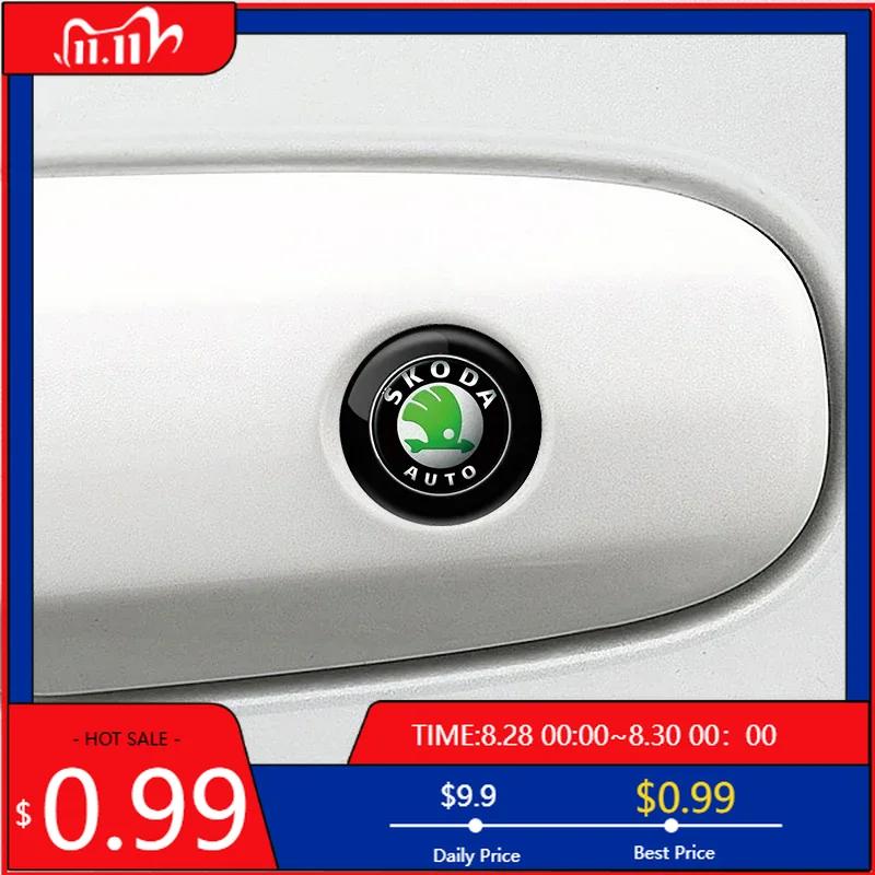 

Car Sticker 14.5mm Car Lock Keyhole Stickers Decoration Protection For skoda octavia a5 a4 mk1 fabia superb rapid mk3 yeti Kodia