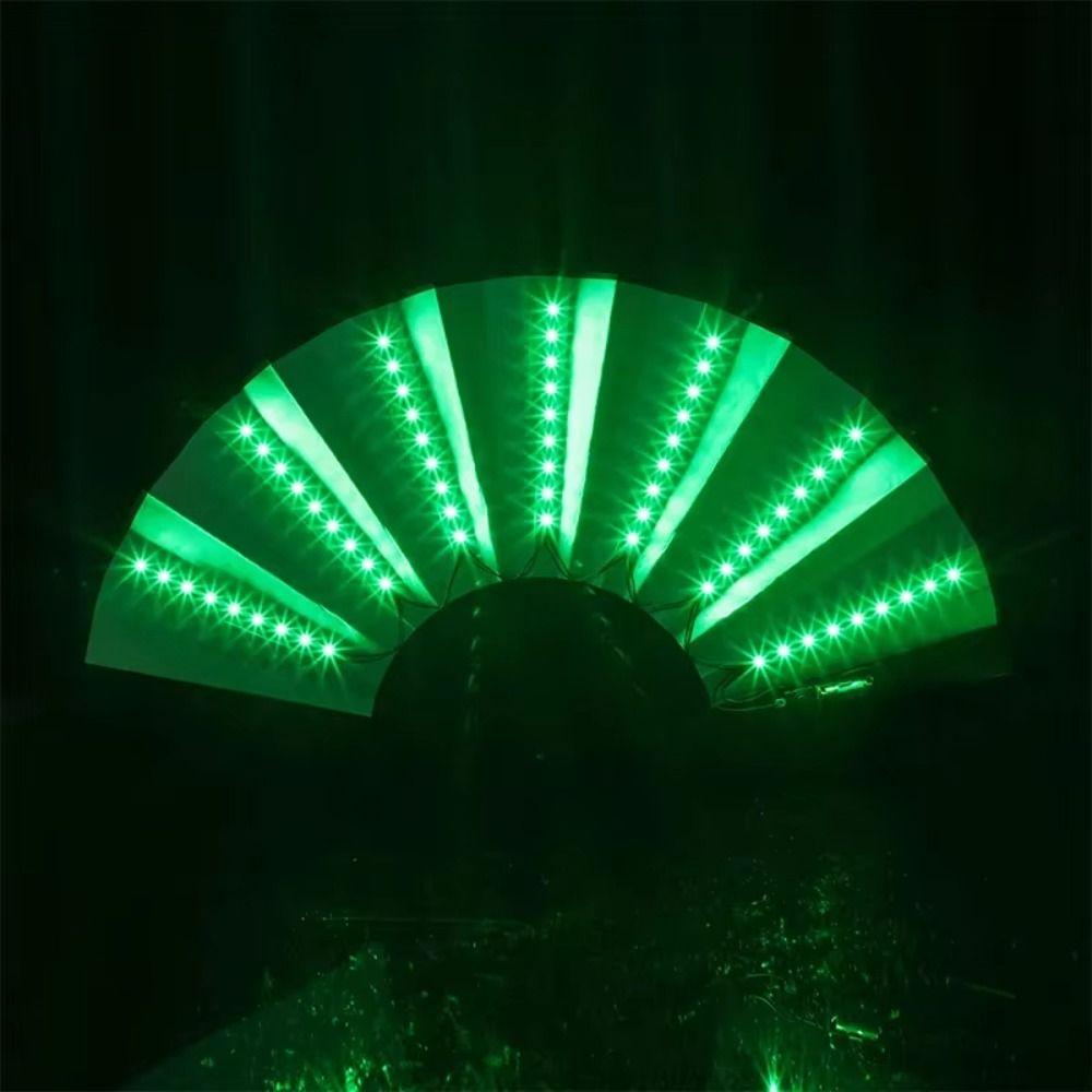 Portable Glow Folding LED Fan Colorful Glowing Hand Fan Dancing Light Fan  Rave Festival
