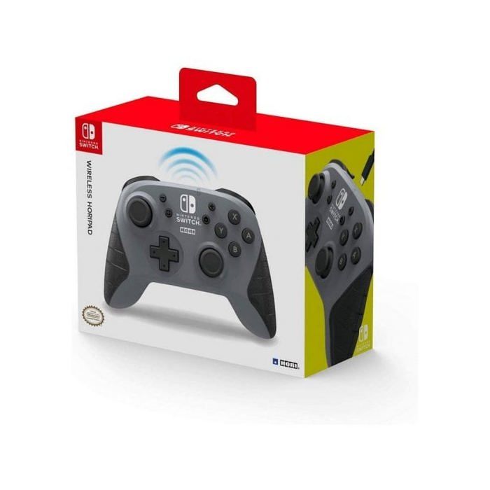 Manette de jeu - HORI - Manette sans fil HORI - Gris - USB - Sous licence officielle Nintendo