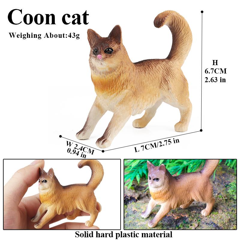 Oenux Cat Model Siamese Devon Rex Sphynx Ragdoll Persian Action Figure Cat Kitty Bobtails Figurine Cute Decoration Kids Toy Gift