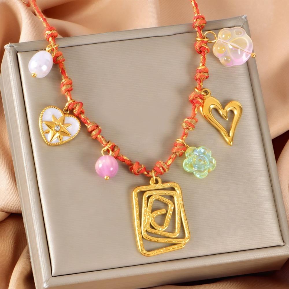 Multi-Pendant Shell Pendant Necklace Ocean Series Clavicle Necklace Starfish Necklace  Summer