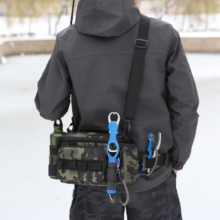 Waterproof Fishing Gear Bag Outdoor Shoulder Crossbody Bag Fishing Tackle Backpack Multipockets Lures Gear Shoulder Bag