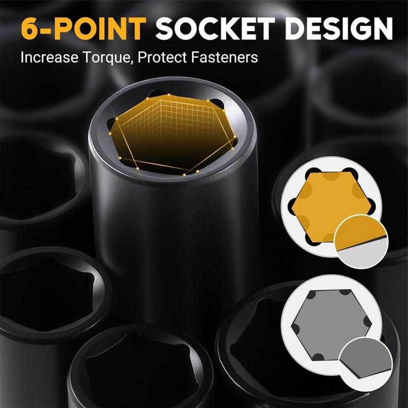 Socket Wrench Set Metric Socket Set And Extension Bar Portable Auto Repair Supplies Quick-Release Mechanic Tool For Electrical