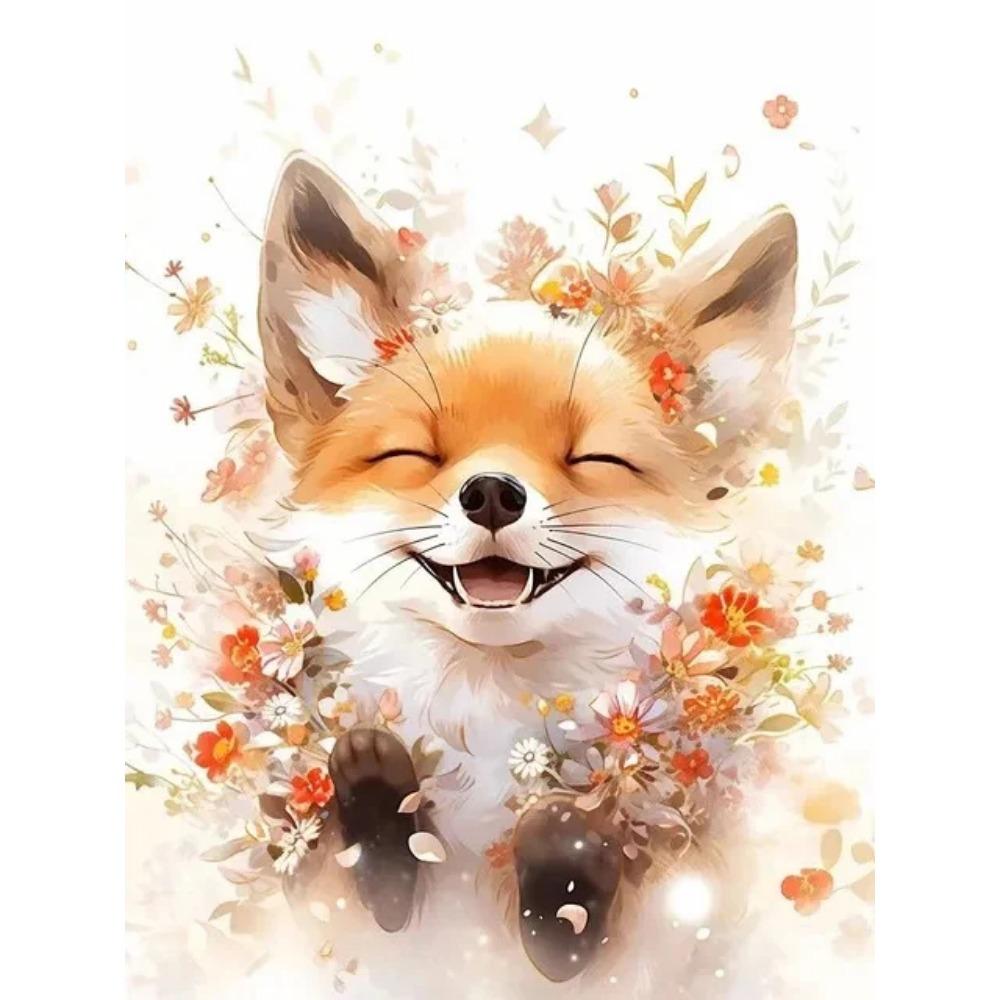 Diamantmaleri Full Drill Ice Skulptur Phoenix Rund Diamantmaleri Håndlaget Flower Fox Diy Diamond Mosaikkmaleri Hjemdekorasjon