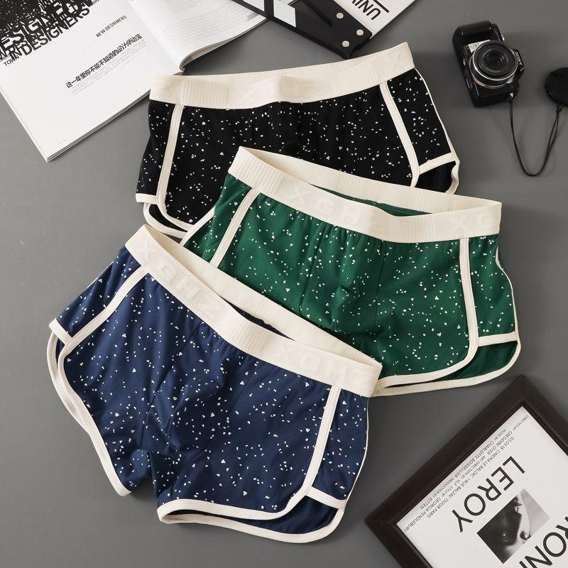 Herrenhöschen Baumwolle Herrenunterwäsche Boxer Atmungsaktive Herrenboxer Bedruckte Unterhosen Bequeme Shorts Herrenunterwäsche