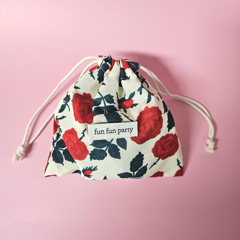 Flower Fabric String Pouch