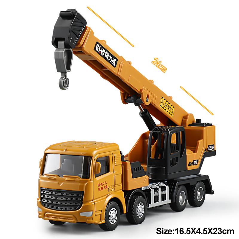 1:55 6 Styles Engineering Diecast Crane Excavator Truck Vehicle Construction Alloy+Plastic Inertial Model Toys for Children Boys