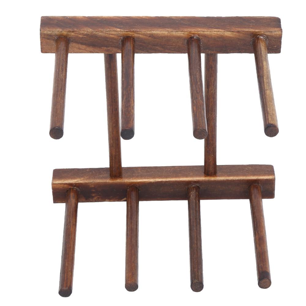 2pcs Collapsible Dish Storage Rack Brown Color Cabinet Organizer Dish Drying Rack For Kitchen Use