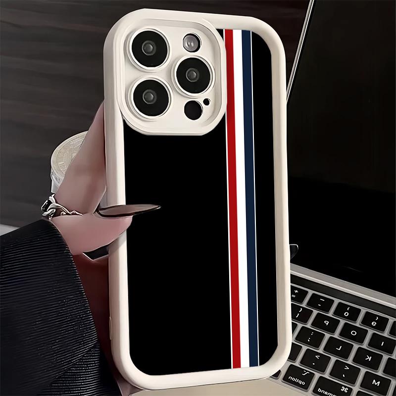 Phone Case for iPhone 17 Air 16E 15 16 Pro Max Luxury Sports Line Cool Stripe Cover 14 Plus 13 12 Mini Soft Shell Silicone Funda