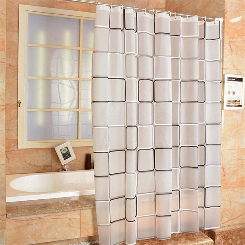 Perdeau de duș PEVA, pătrată mare, geometrică, imprimată 3D, îngroșată, rezistentă la apă, rezistentă la mucegai, baie despărțitoare pentru baie, perdea universală