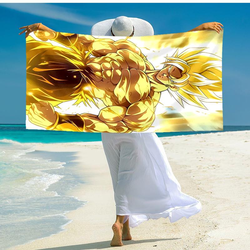 Ultra-Soft Beach Towel with Dragon Ball Theme,Ideal for Pool - Camping, Diving - Perfect Travel Essential, Vibrant Beach Towel.