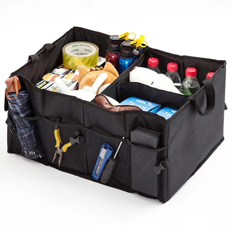 Collapsible Car Trunk Storage Box Large Capacity Multi Pockets Car Storage Container Super Durable Cargo Auto Storage Tool