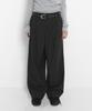 Saendeulig Balloon Stripe Wool Slacks_Charcoal