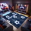 1PC Custom Name Soccer Stars Theme Floor Mat Ideal for Living Room, Game Rooms, Office, Bedroom, Office Floor Mat , Floor Mats for Home