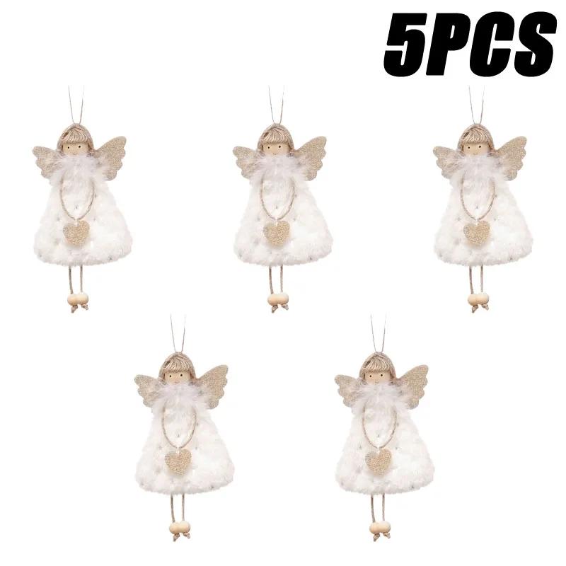 Christmas Hanging Angel Doll Pendant Plush Angel Ornaments Xmas Tree Decors for Wedding Birthday Party New Year Holiday Decor
