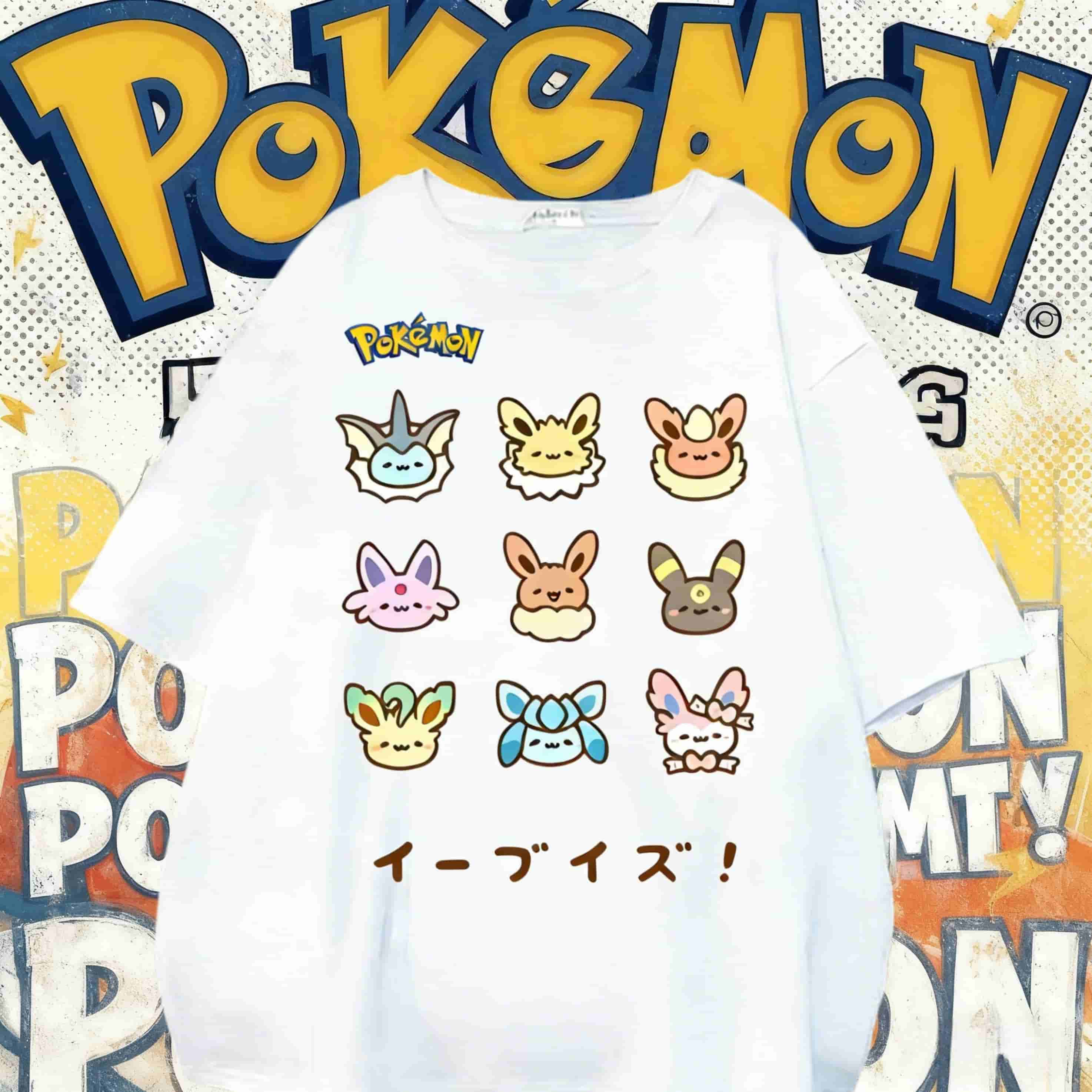 2026 Pokémon Anime T Shirt Man Women Summer Y2k Cotton Short Sleeve Tee Oversized Casual Parent-child Top Fashion Men s Cloth... S разноцветный