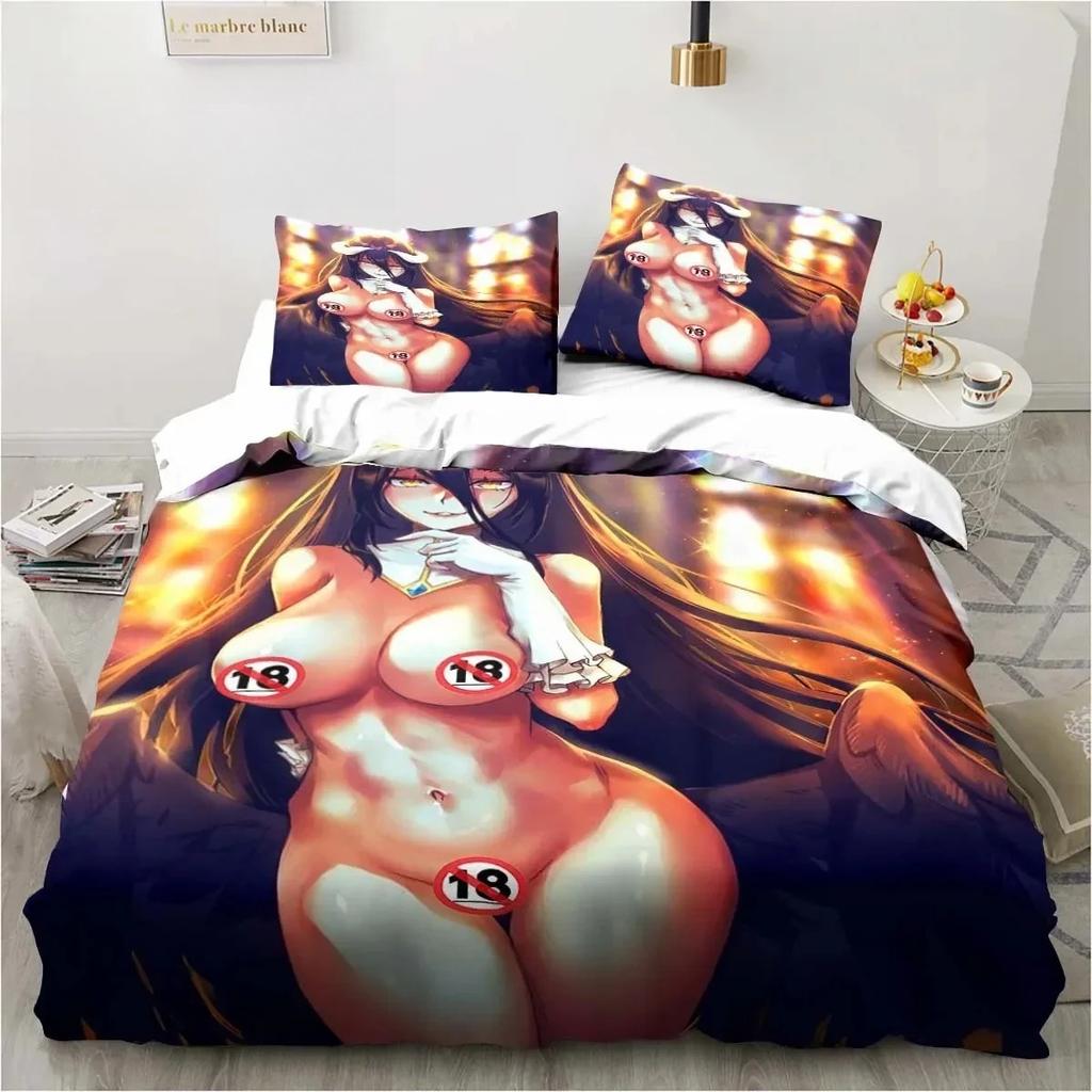 Albedo Overload 3D Print Bedding Set Single Twin Full Queen King Size Bed Set Adult Kid Bedroom Hentai Anime Girl Bedding Gift