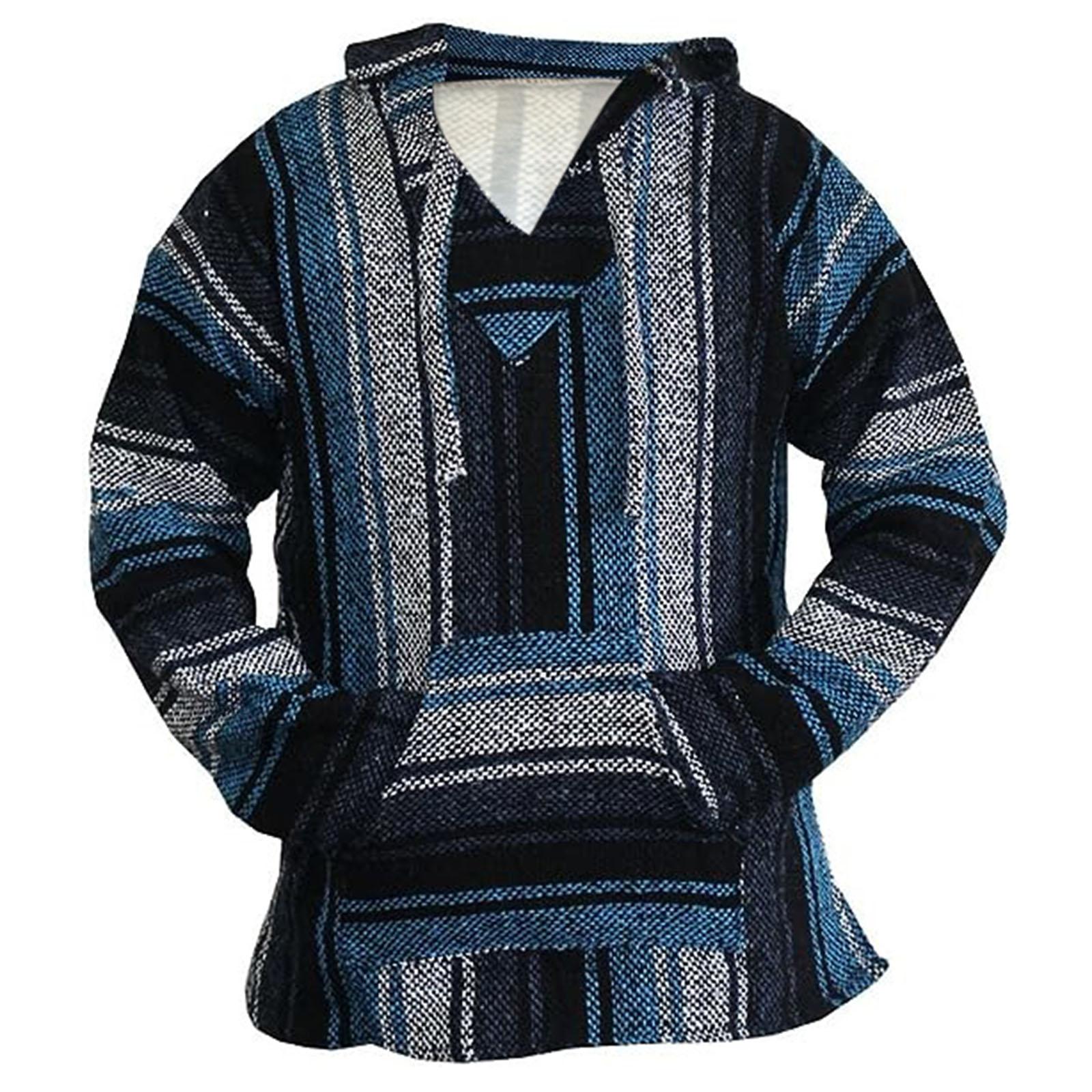 

Мужское Худи в Трайбл Стиле Комфортное С Капюшоном С Длинными Рукавами L