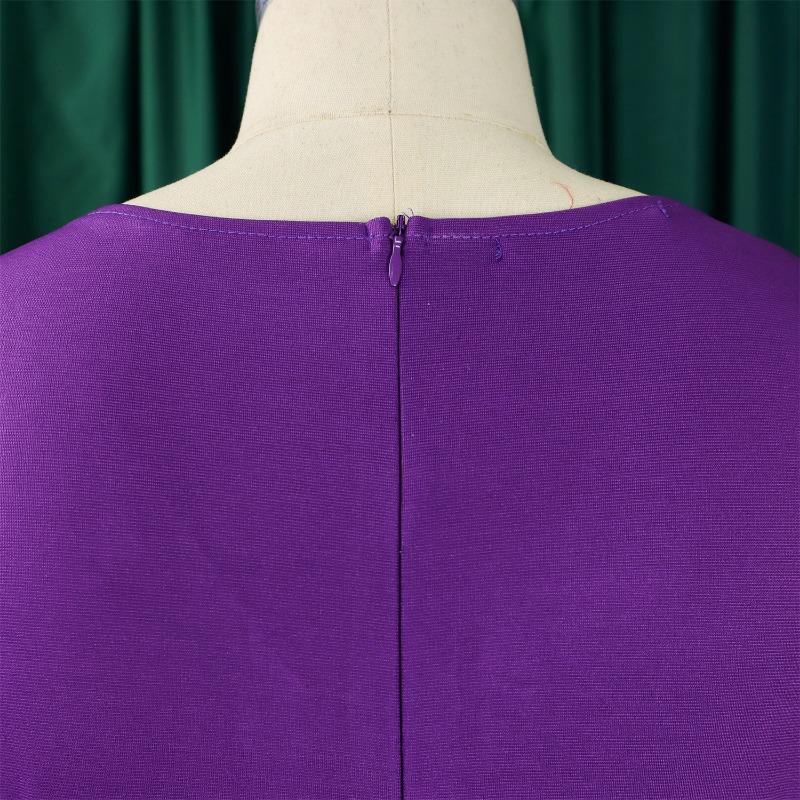 Women's Autumn Fashion Elegant Temperament Solid Color Five Quarter Sleeve Dress