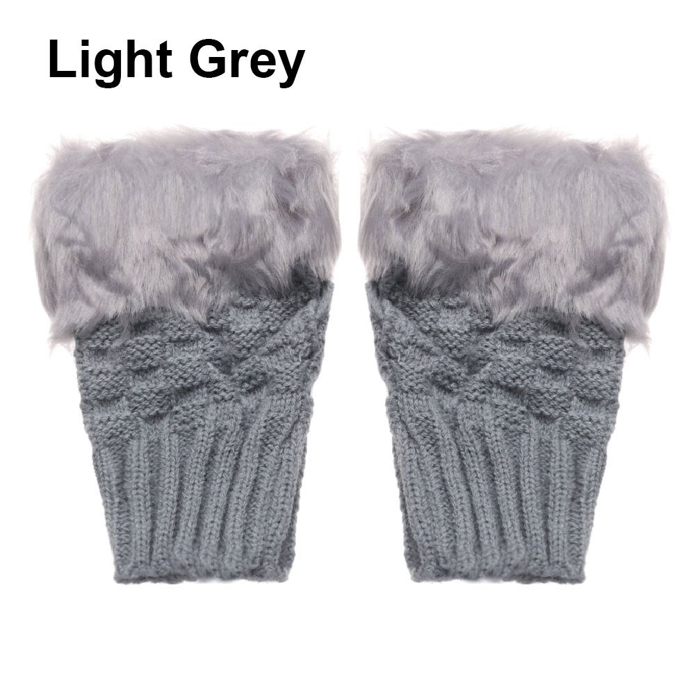 Winter Half Finger Elastic Thicken Warm Warm Mittens Knitted Gloves Faux Rabbit Hair Gloves
