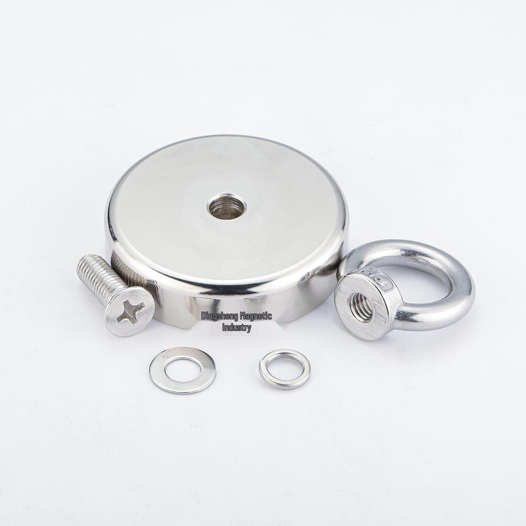 Neodymium Iron Boron Pot Magnet with Strong Magnetic Suction and Lifting Ring for River Dredging