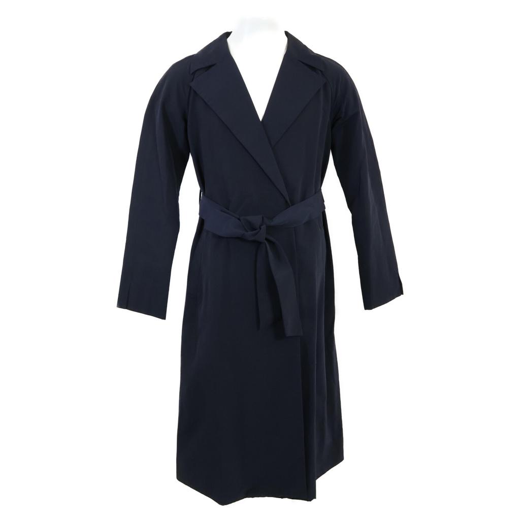EPOCA Navy Memory Twill Double Belted Coat coat 38 NavyUsed