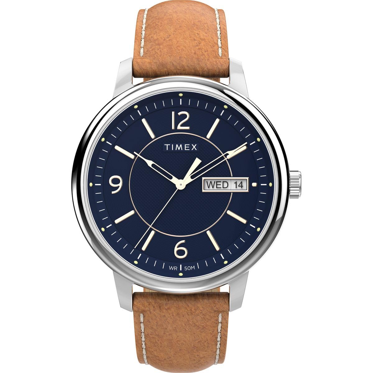 

Chicago Day Water Resistant to 5 Mineral Navy Stainless Steel [TIMEX] Men s Watch, Date, TW2V29000, Quartz, ATM, Glass, Dial, [Used] Темно-синій