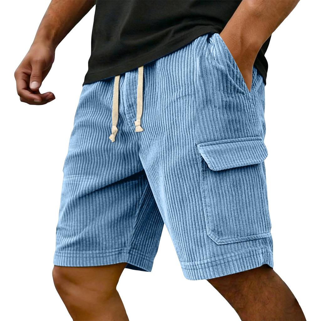 Men's Summer Casual Shorts Men's Fashion Sports Textured Multiple Pockets Shorts