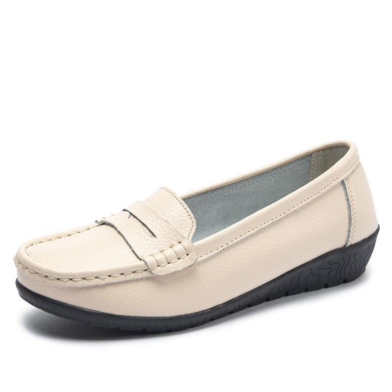 Leather Womens Loafers With Soft Pu Insole For Casual Summer Wear