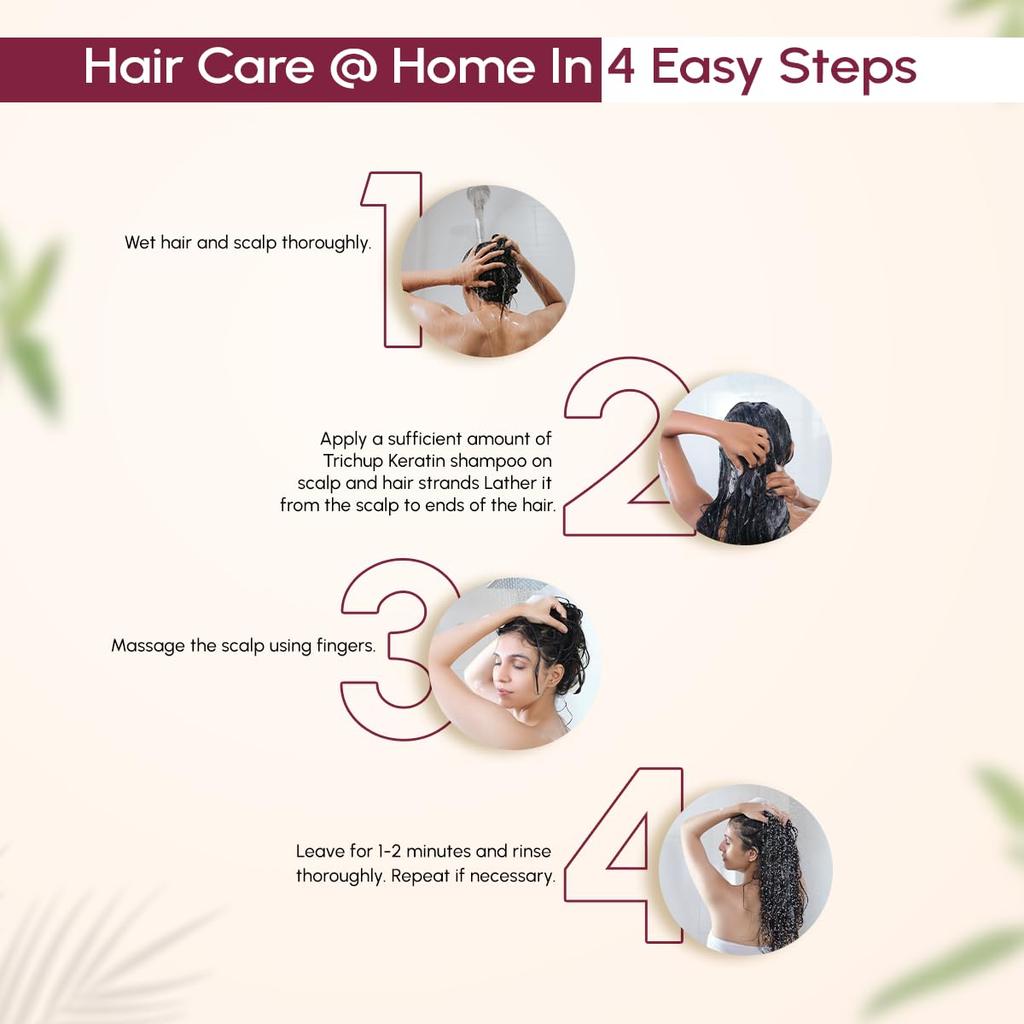 Trichup Keratin Shampoo 200 Ml Pack of 2 For Smooth Frizz-Free Hair Strength & Protection