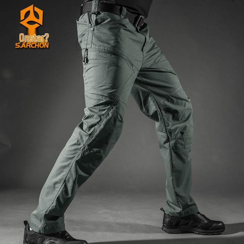 Pánské venkovní taktické voděodolné cargo kalhoty - Strečové, volné, s více kapsami, na jaro a podzim