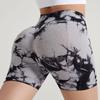 Women's High-Waisted Tie-Dye Yoga Shorts - Comfortable, Elastic Sports & Fitness Pants